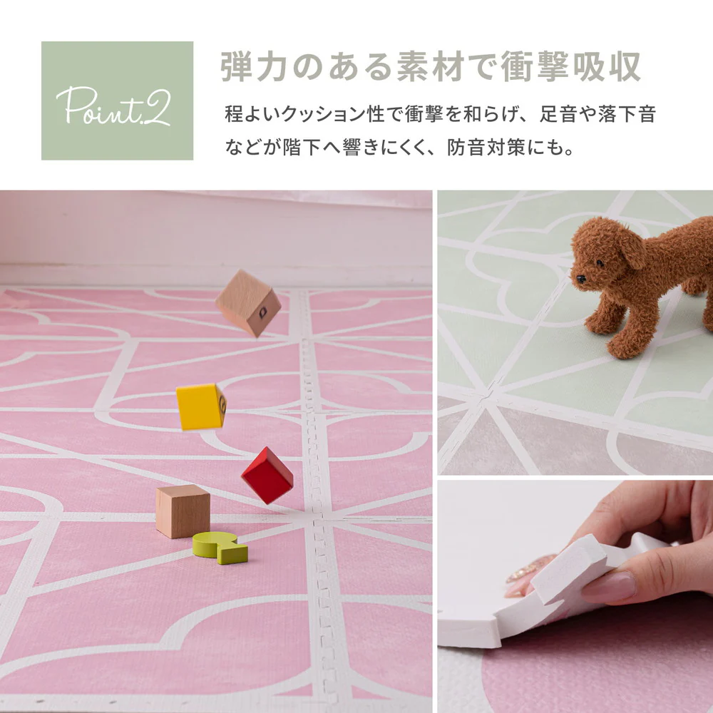 レトロデザインのジョイントマット キュロス 9枚入 グレー 【直送品】 返品・キャンセル・他商品と同時購入は不可 - Image 4