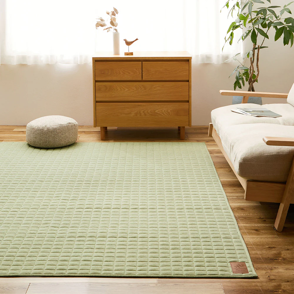 洗えるスウェットキルトラグ ココン グリーン130×190 【直送品】 返品・キャンセル・他商品と同時購入は不可