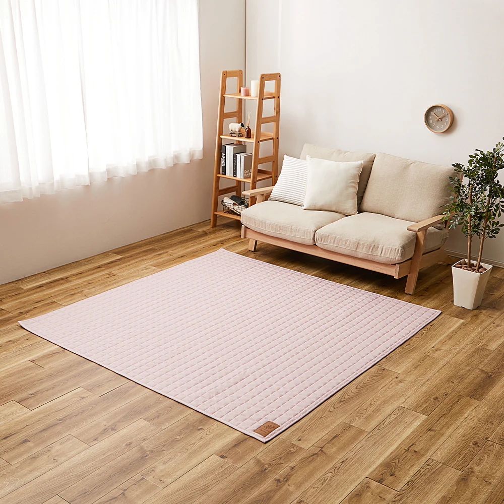 洗えるスウェットキルトラグ ココン ピンク190×190 【直送品】 返品・キャンセル・他商品と同時購入は不可