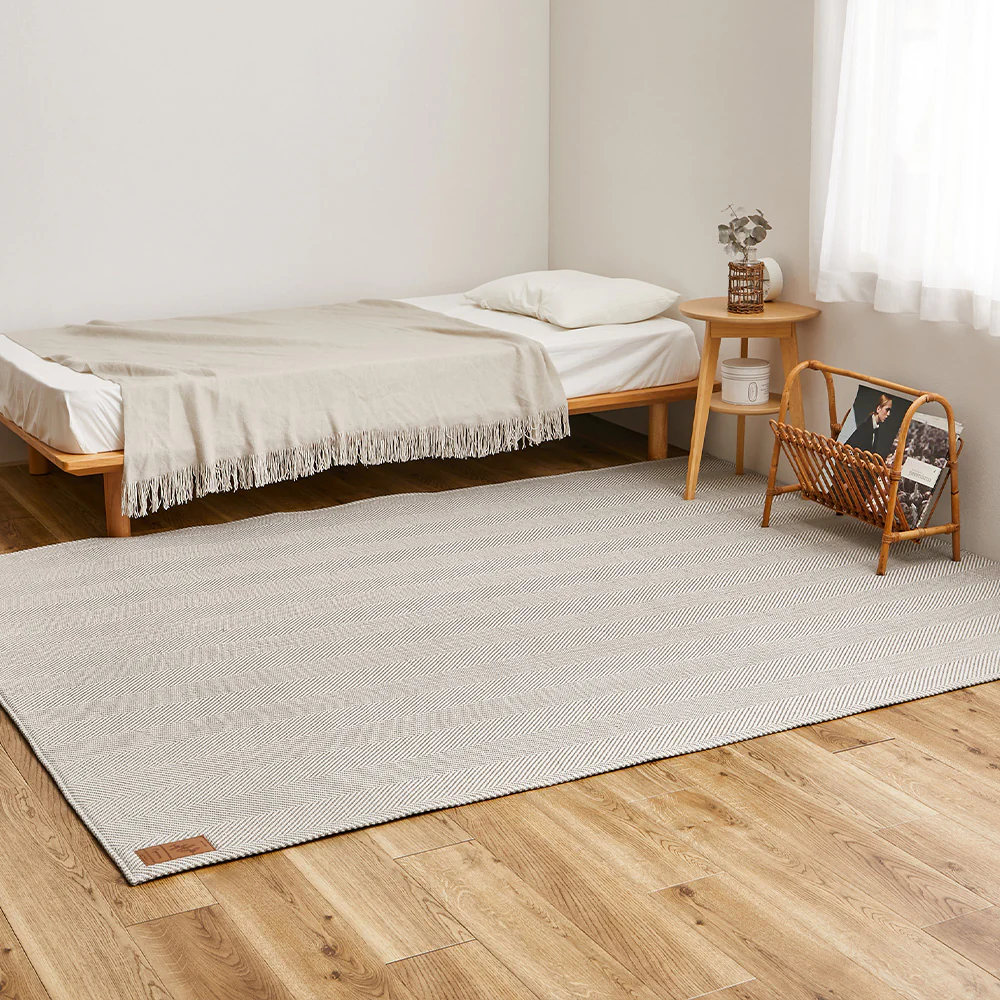 洗えるヘリンボンラグ ボーナ グレー230×330 【直送品】 返品・キャンセル・他商品と同時購入は不可