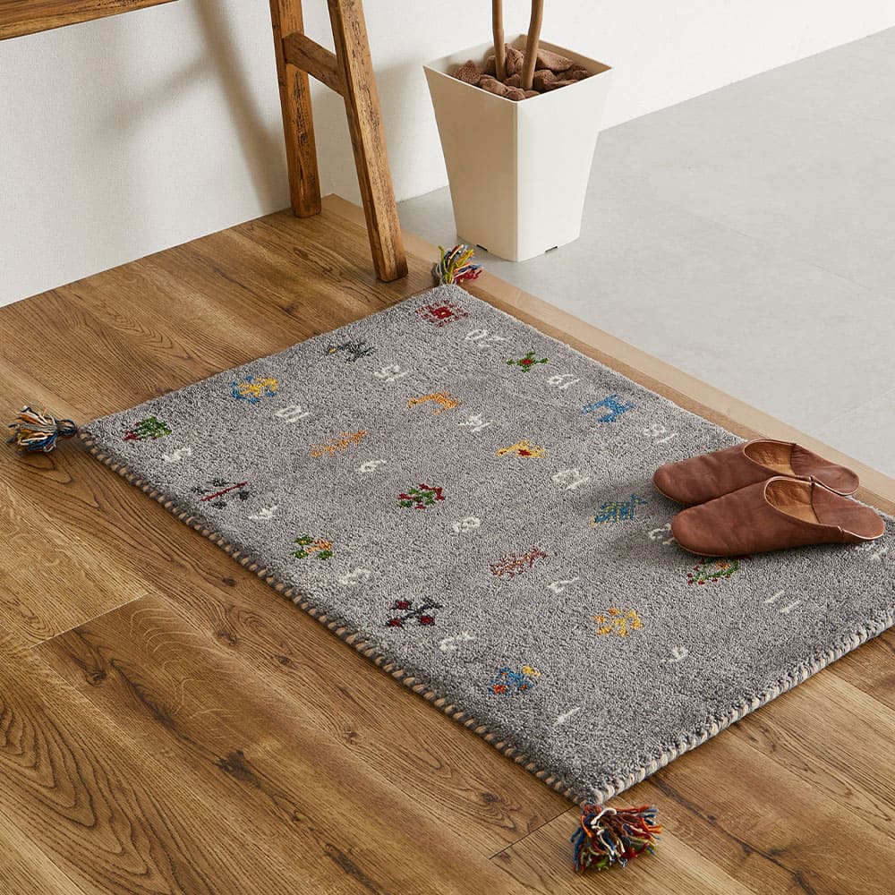 GABBEHヌメロ 60x90 GY 【直送品】 返品・キャンセル・他商品と同時購入は不可