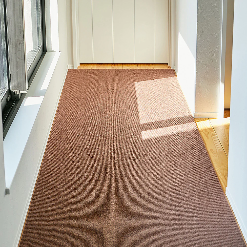 廊下カーペット ロングマット ピタロ ブラウン 90×600 【直送品】 返品・キャンセル・他商品と同時購入は不可