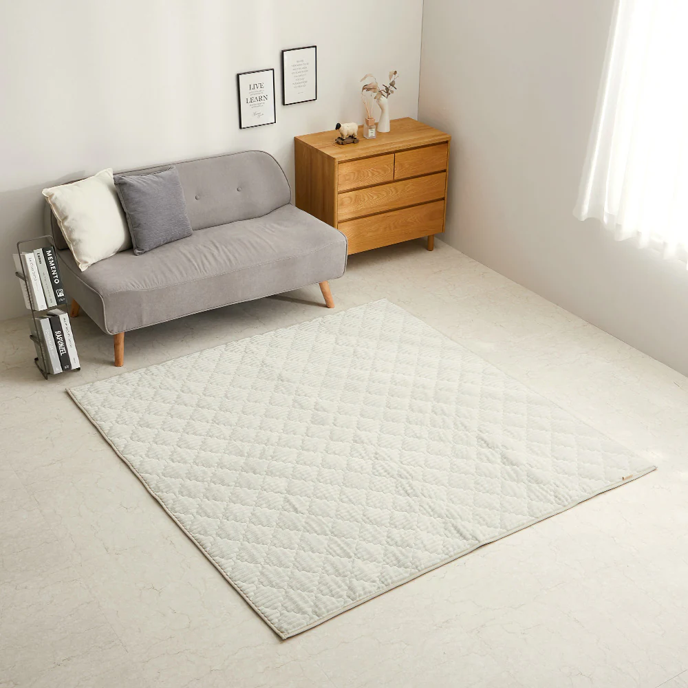 くすみカラーのストライプフランネルラグ ショコラ ミルクホワイト 【直送品】 返品・キャンセル・他商品と同時購入は不可