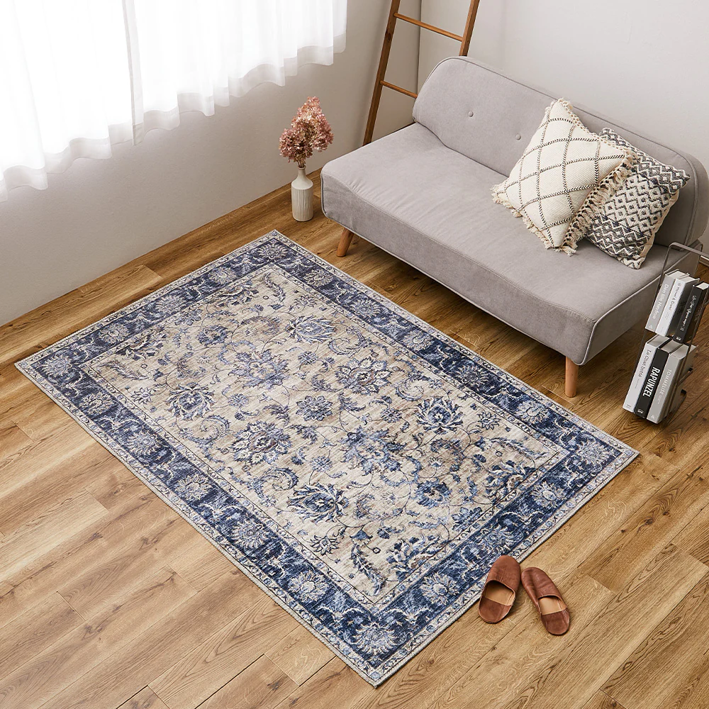 ソフトフランネルラグ ハーマル 130×190cm ネイビー 【直送品】 返品・キャンセル・他商品と同時購入は不可