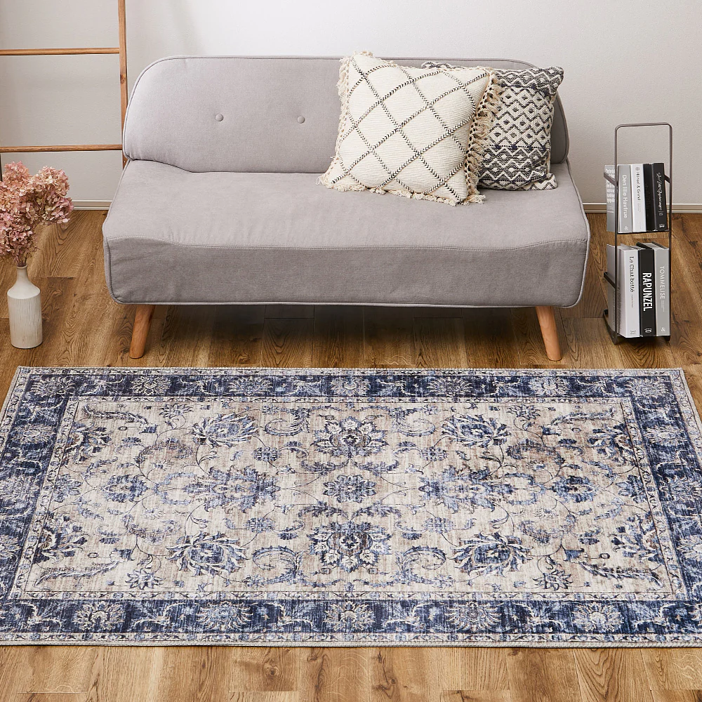 ソフトフランネルラグ ハーマル 190×190cm ネイビー 【直送品】 返品・キャンセル・他商品と同時購入は不可