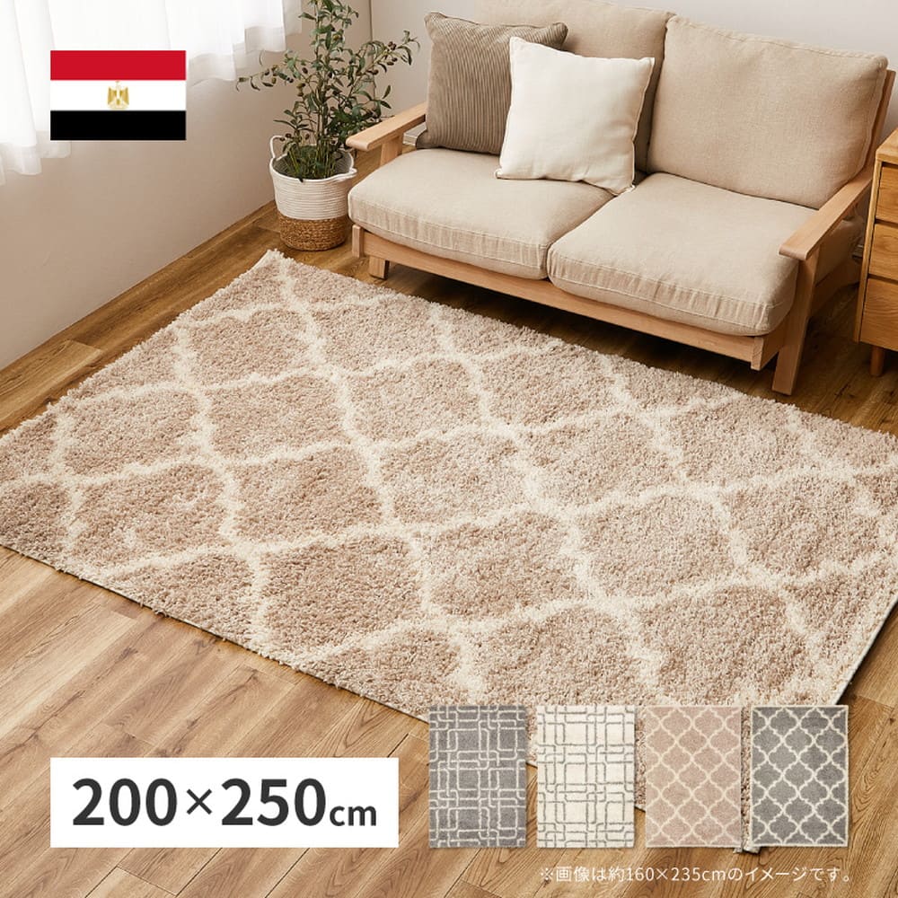 ベニワレン柄のウィルトン織シャギーラグ ラリス GY200×250 【直送品】 返品・キャンセル・他商品と同時購入は不可 - Image 2