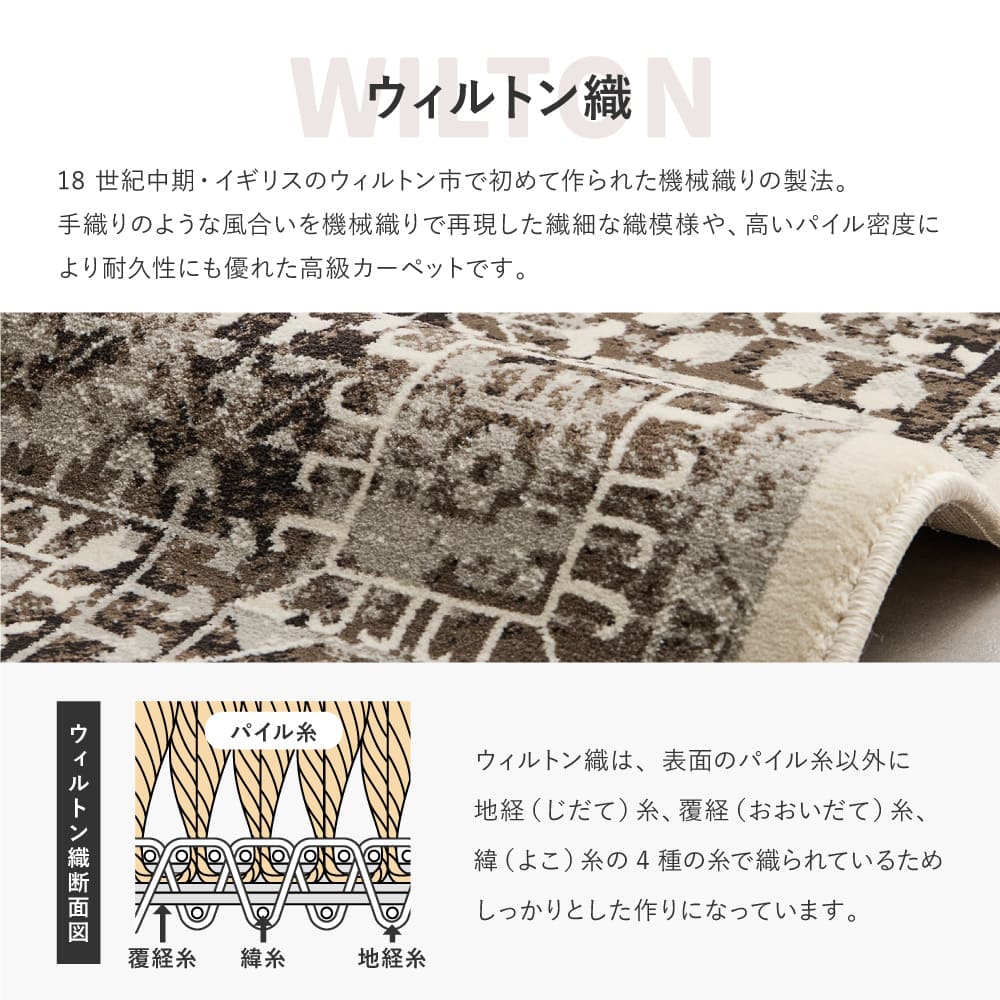 エジプト製 ウィルトンラグ ガーランド 160×235 【直送品】 返品・キャンセル・他商品と同時購入は不可 - Image 7