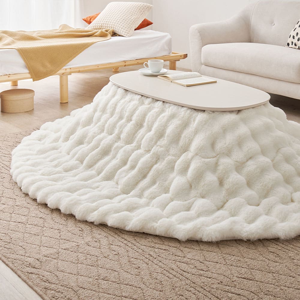 こたつ布団 ルナ 約210×170cm アイボリー 【直送品】 返品・キャンセル・他商品と同時購入は不可