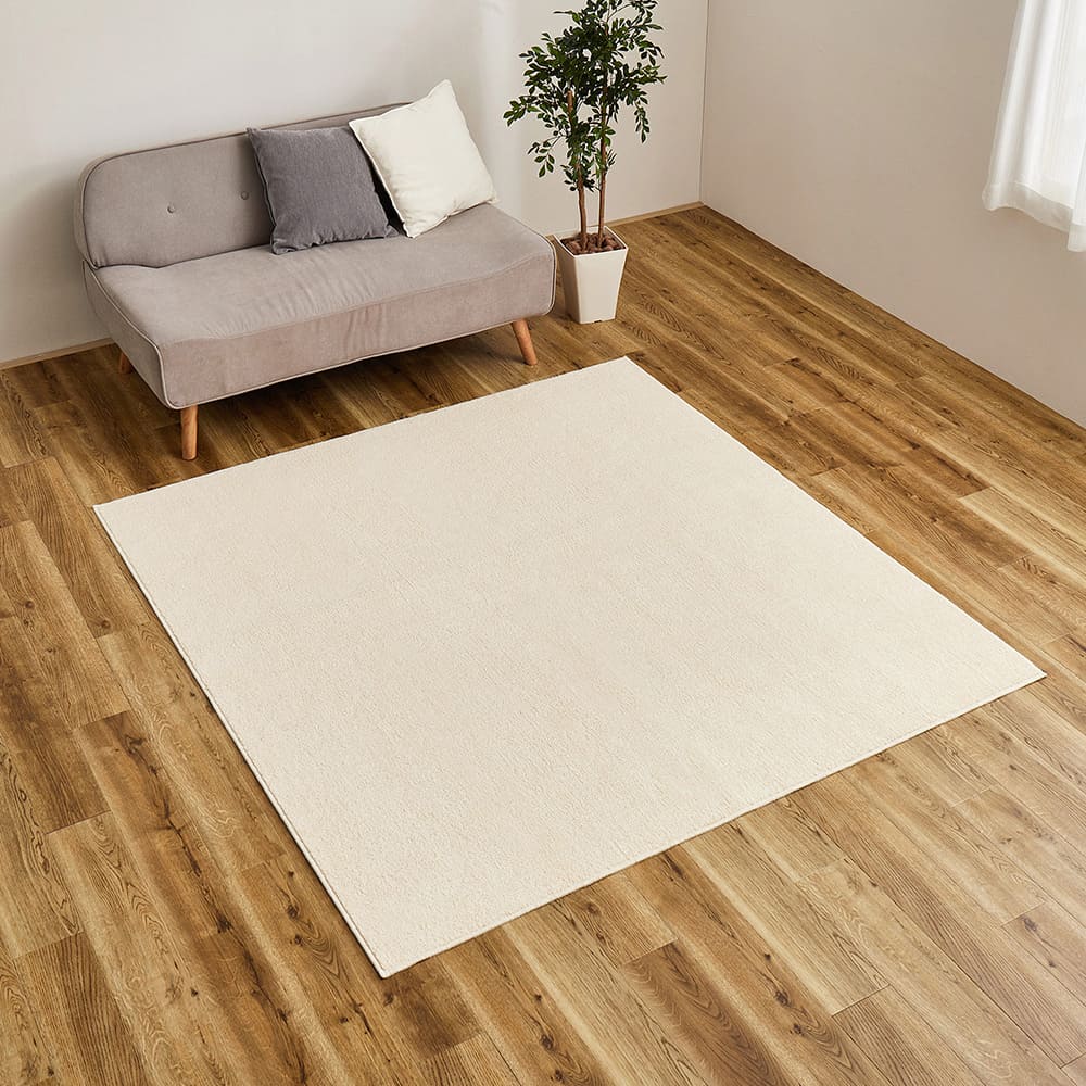 オーガニックコットンの日本製ラグ アイボリー 185×240 【直送品】 返品・キャンセル・他商品と同時購入は不可