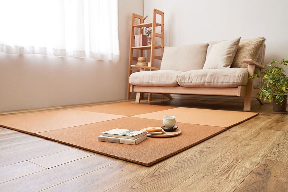 DIY畳 樹 同色9枚セット BR 82×82×1.3cm 【直送品】 返品・キャンセル・他商品と同時購入は不可