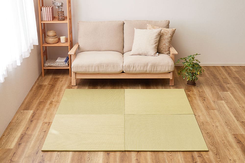 DIY畳 樹 同色12枚セット GRS 82×82×1.3cm 【直送品】 返品・キャンセル・他商品と同時購入は不可