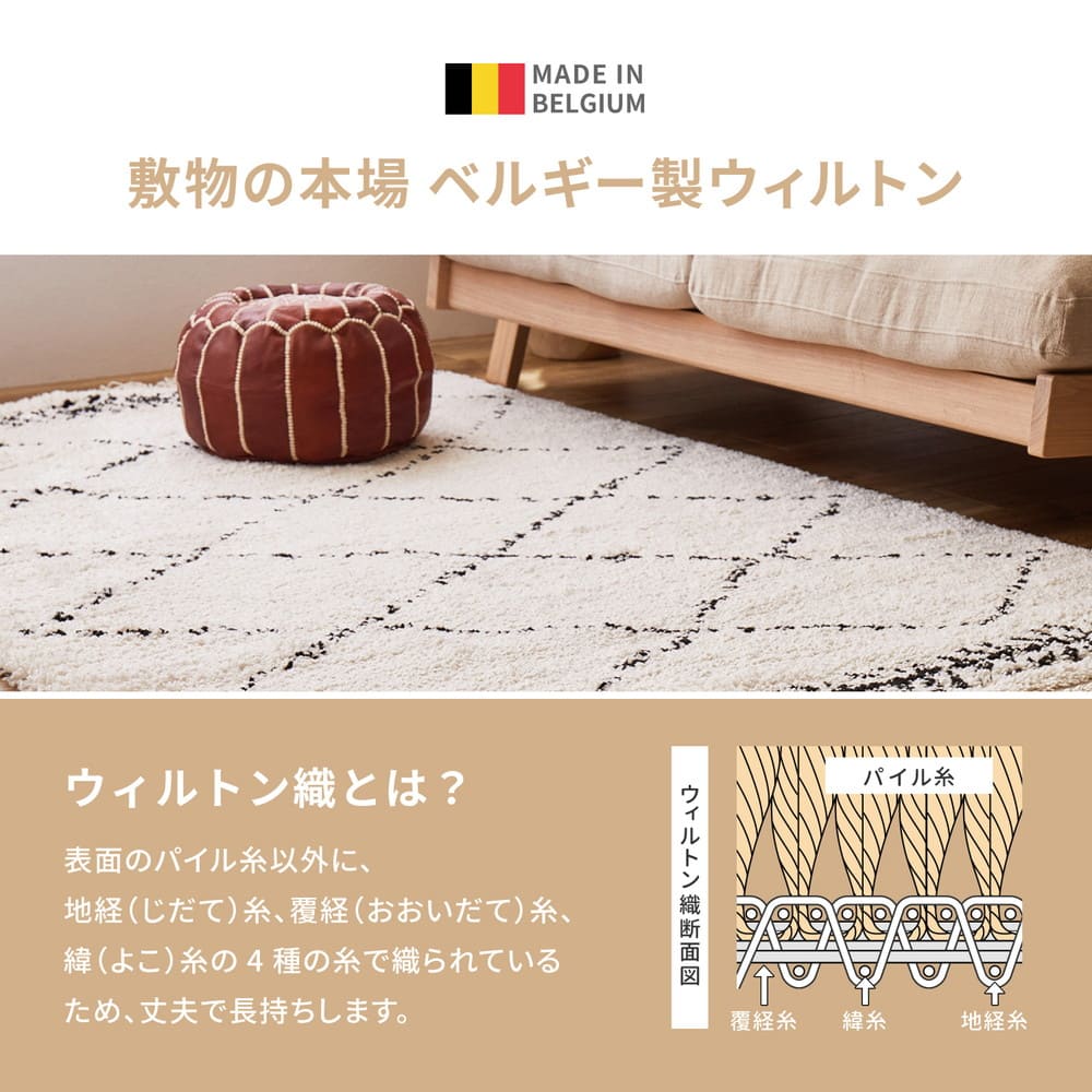 ベルギー製 ウィルトンラグ BOHO ベニワレン200x200 【直送品】 返品・キャンセル・他商品と同時購入は不可 - Image 4