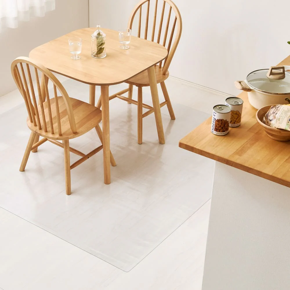 クリアダイニングラグ 180×180cm 【直送品】 返品・キャンセル・他商品と同時購入は不可