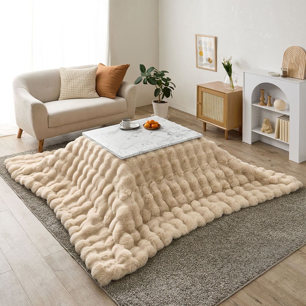 こたつ布団 ルナ 約190×190cm ベージュ 【直送品】 返品・キャンセル・他商品と同時購入は不可