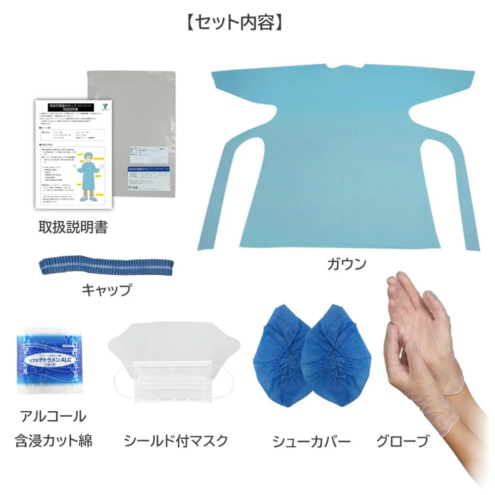感染防護基本セット 077461 【直送品】 返品・キャンセル・他商品と同時購入は不可 - Image 2
