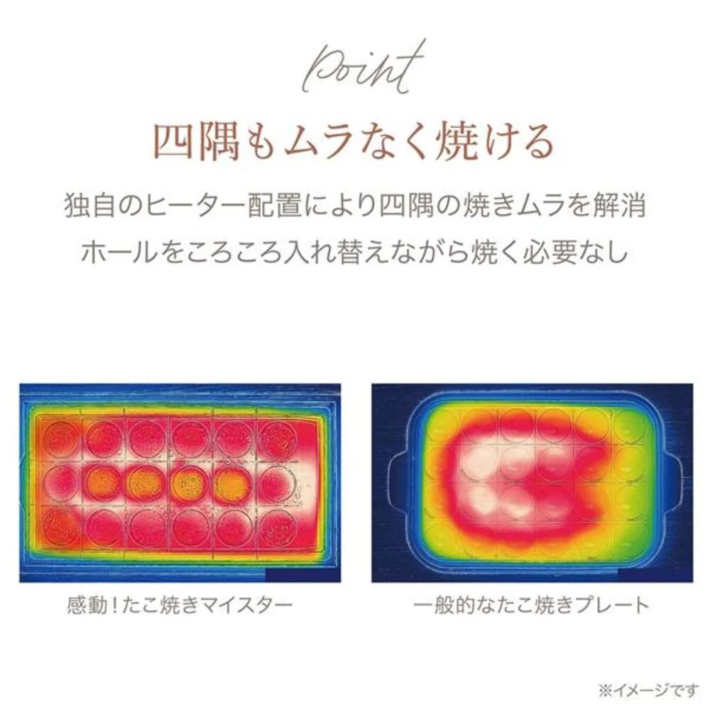 アピックス たこ焼きマイスター ATM-818 大玉 高火力 1200W 18穴 バンブー 1台 - Image 4