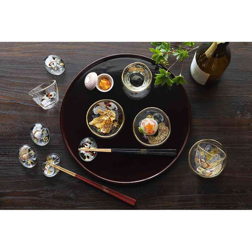 アデリア プレミアムニッポンテイスト 盃＆豆皿セット クリーム＆ブチ 90ml盃1個×豆皿1枚 - Image 4