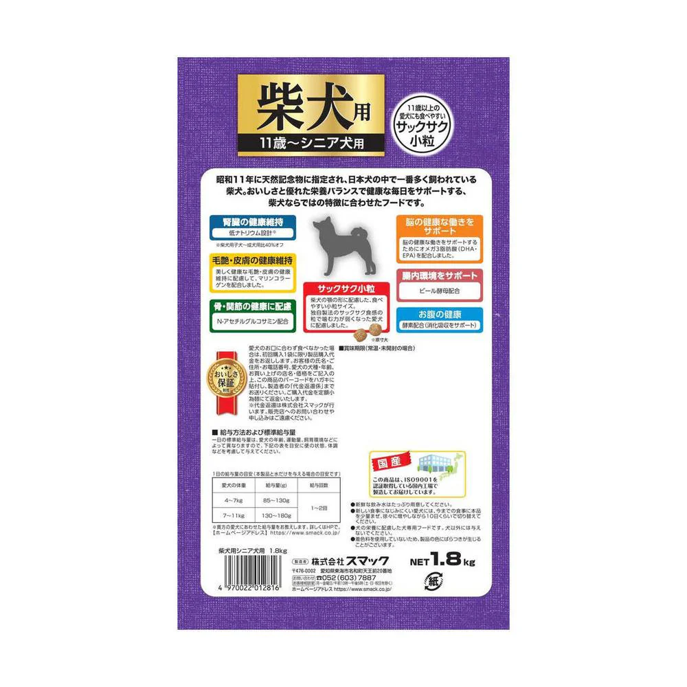 スマック 柴犬用シニア犬用 1.8kg - Image 5