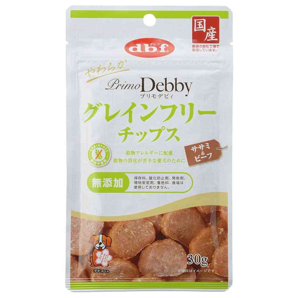 デビフペット プリモデビィ グレインフリーチップス ササミ&ビーフ 30g