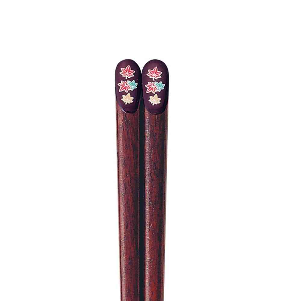イシダ 箸 金座 もみじ エンジ 20.5cm 1膳 - Image 2