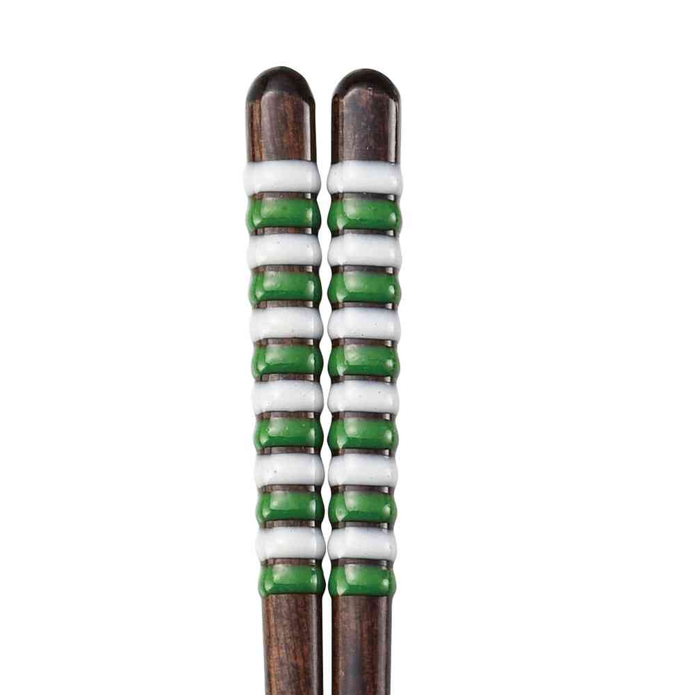 イシダ 食洗箸 キャンディロール グリーン 23cm 1膳 - Image 2