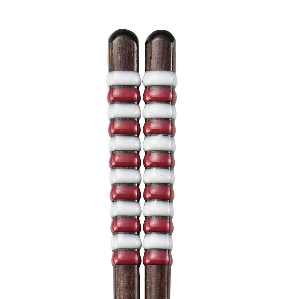 イシダ 食洗箸 キャンディロール レッド 23cm 1膳 - Image 2