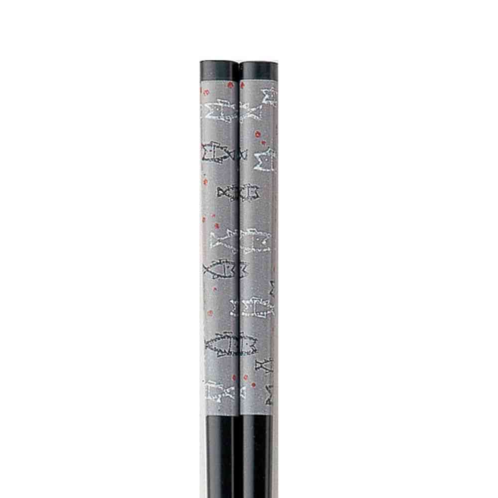 イシダ 箸 カラー魚 黒 23cm 1膳 - Image 2
