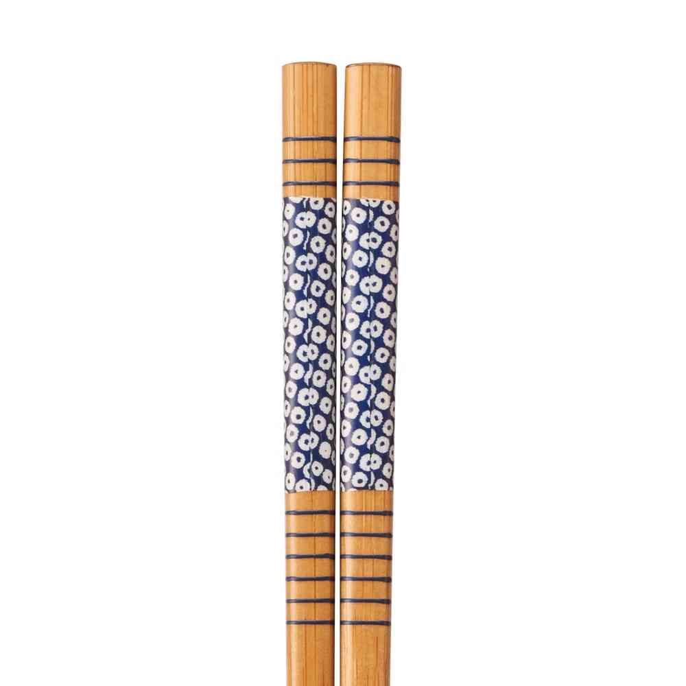 イシダ 箸 スス竹 青鹿の子 23cm 1膳 - Image 2