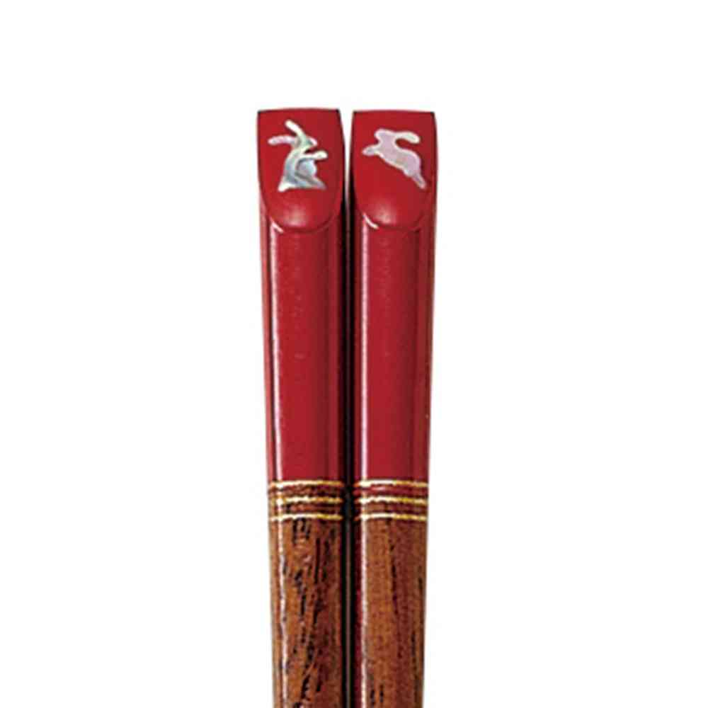 イシダ キッズ箸 彩うさぎ レッド 16.5cm 1膳 - Image 2