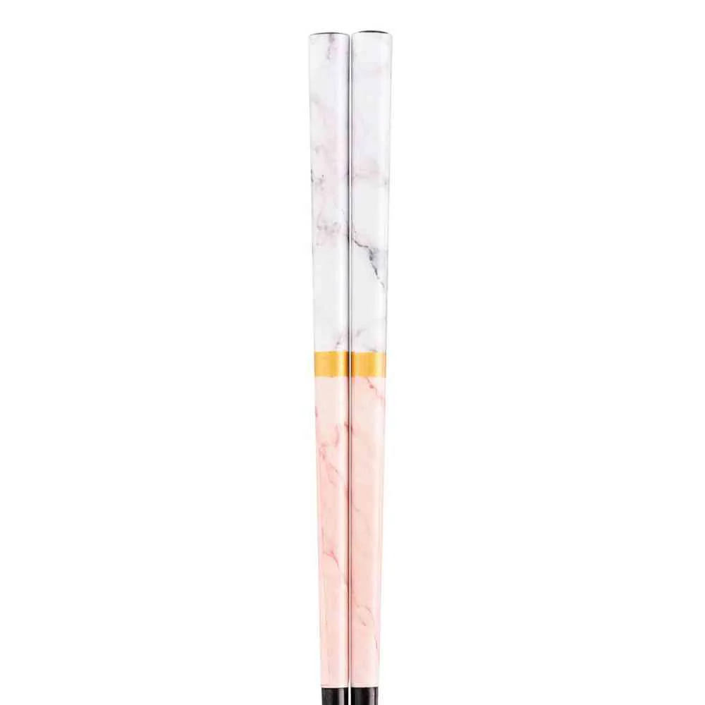イシダ 箸 マーブル ピンク 23cm 1膳 - Image 2
