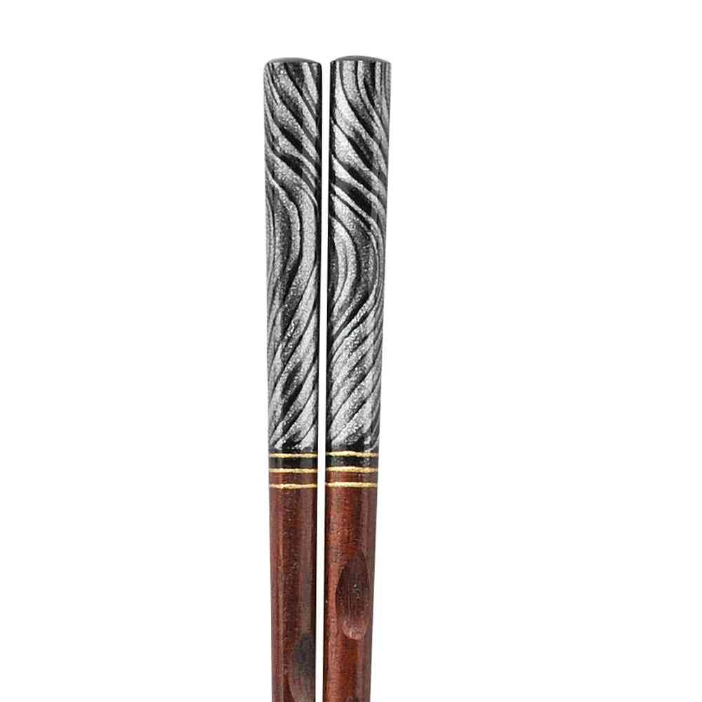 イシダ 箸 川面 ブラック 23cm 1膳 - Image 2
