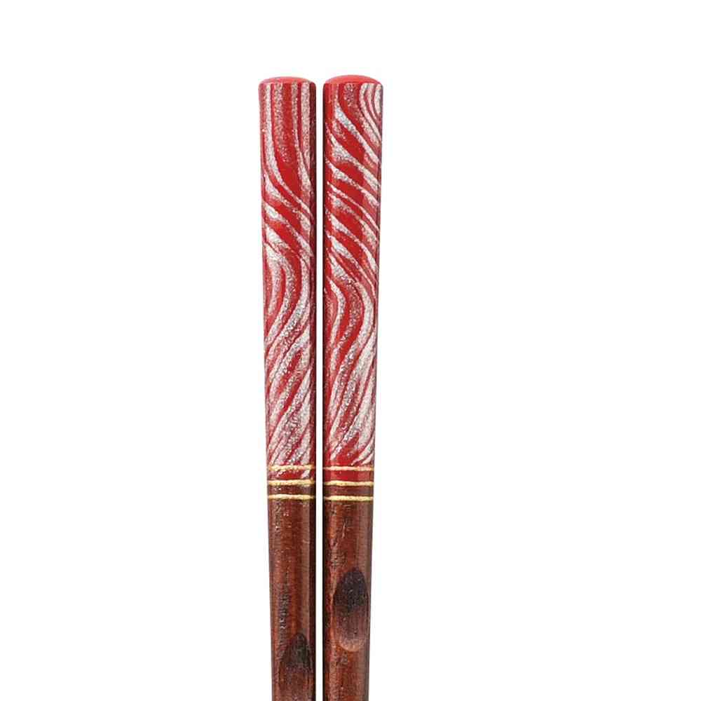 イシダ 箸 川面 レッド 23cm 1膳 - Image 2