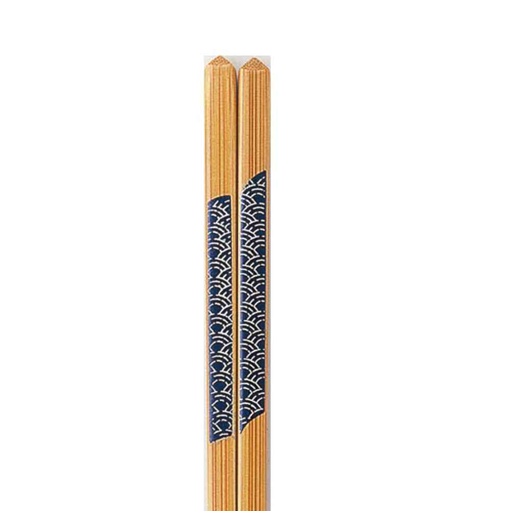 イシダ 箸 細竹 青海波 ブルー 22.5cm 1膳 - Image 2