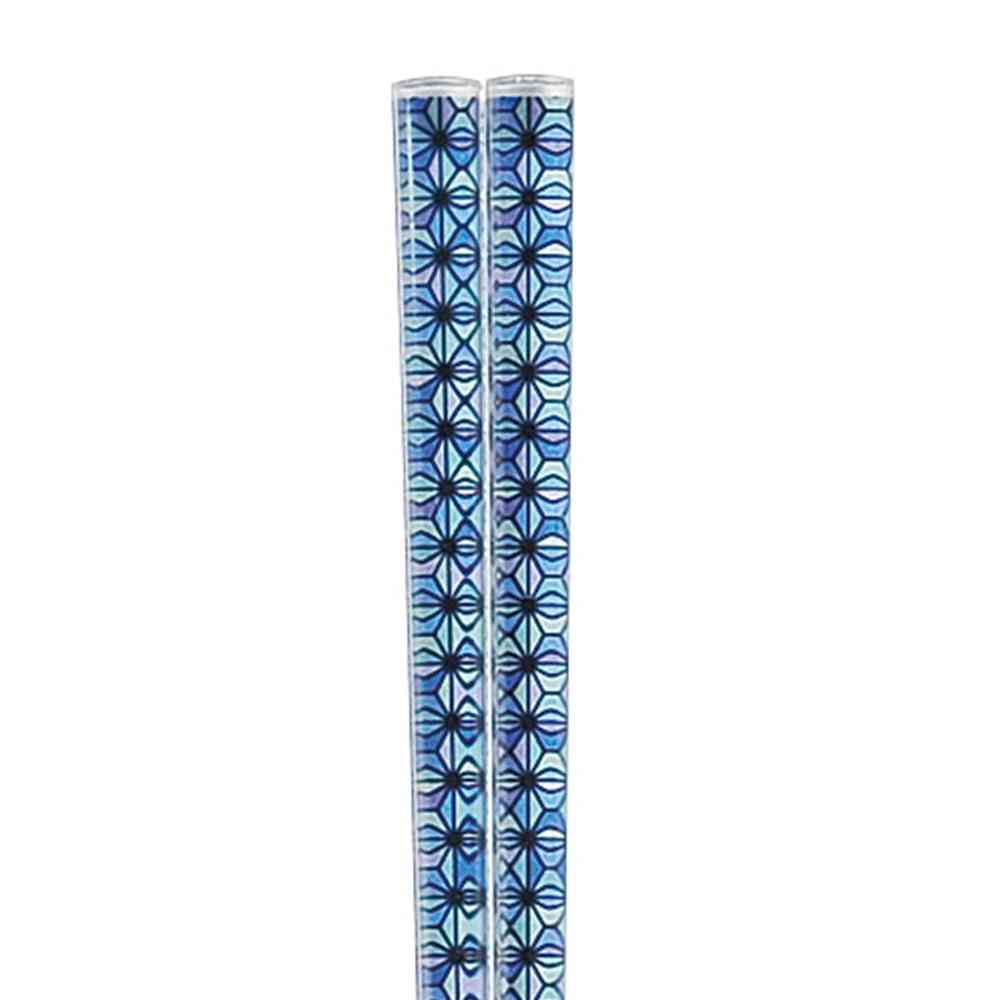 イシダ メタクリル箸 麻の葉 ブルー 22.5cm 1膳 - Image 2