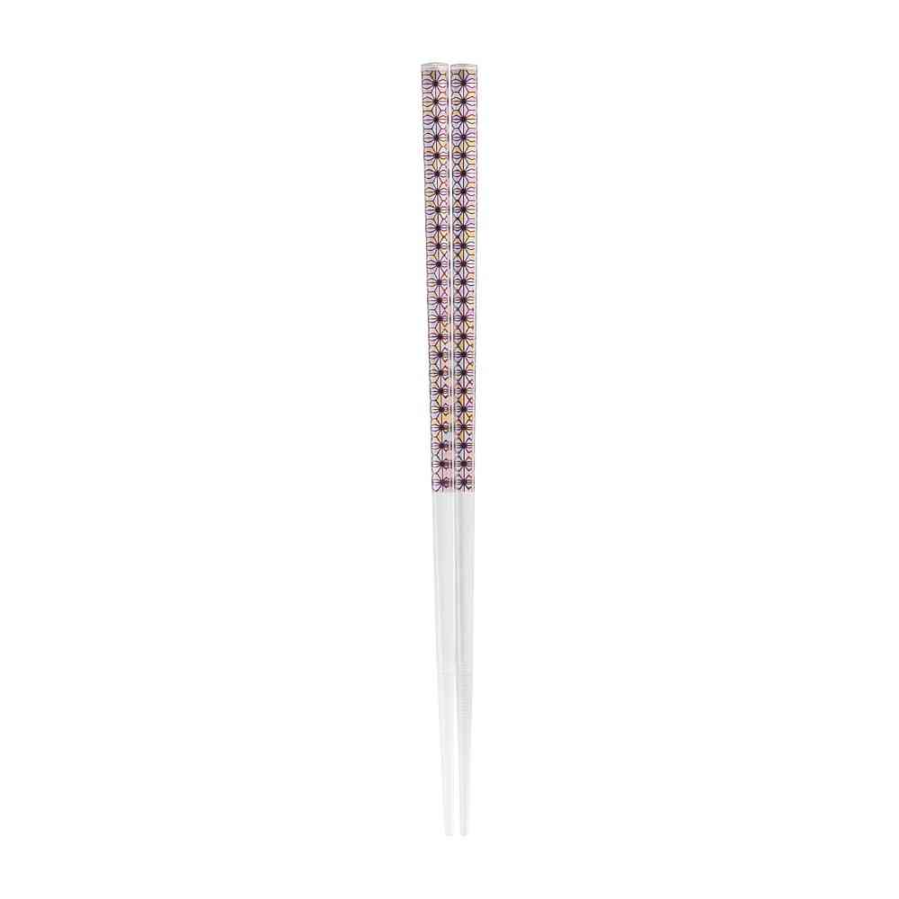 イシダ メタクリル箸 麻の葉 バイオレット 22.5cm 1膳