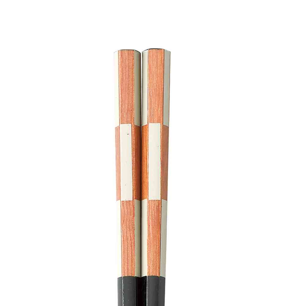 イシダ 箸 六角 市松 23cm 1膳 - Image 2