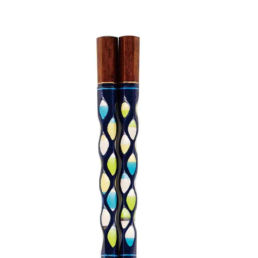 イシダ 箸 亀甲絞り ボーダー 23cm 1膳 - Image 2