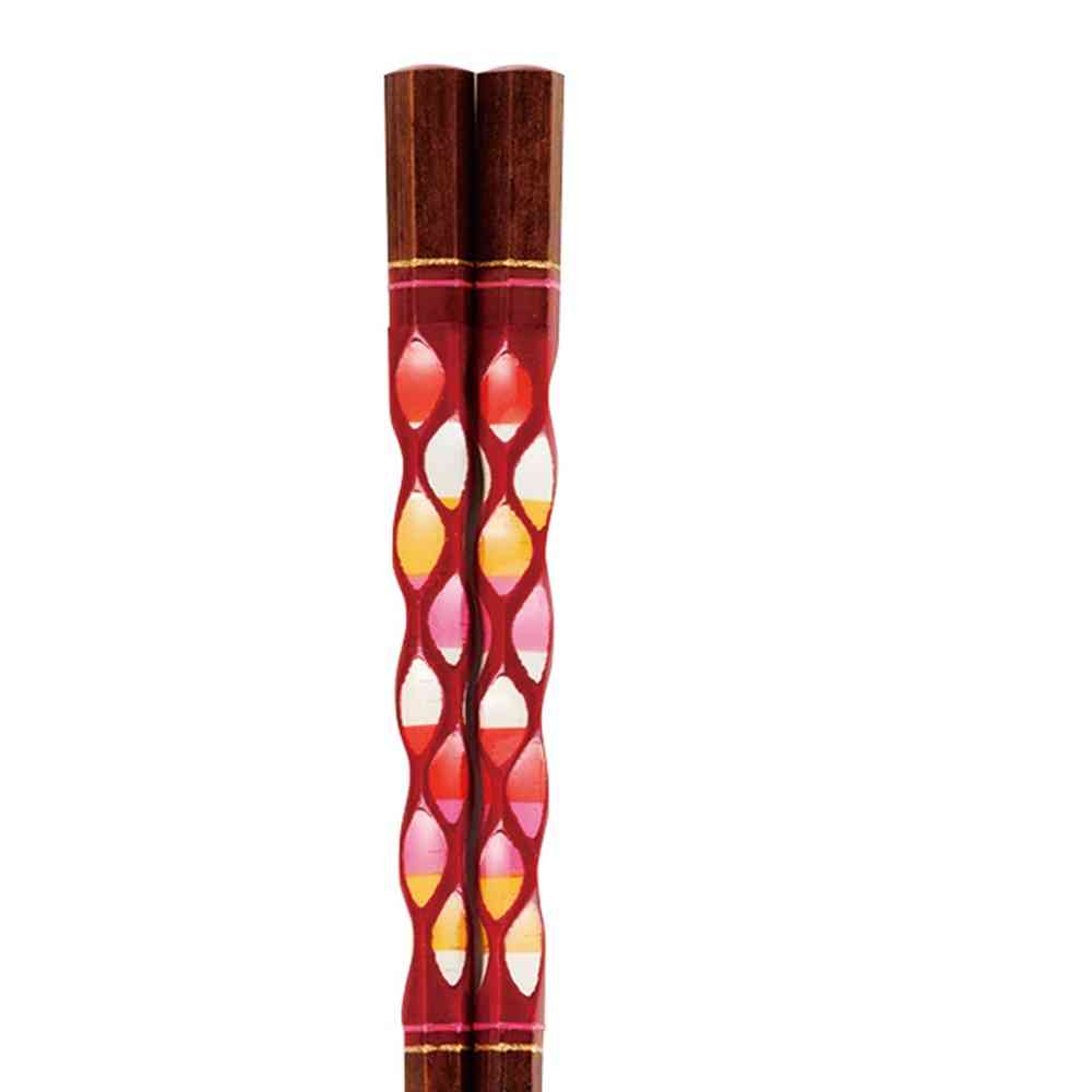 イシダ 箸 亀甲絞り ボーダー 21cm 1膳 - Image 2