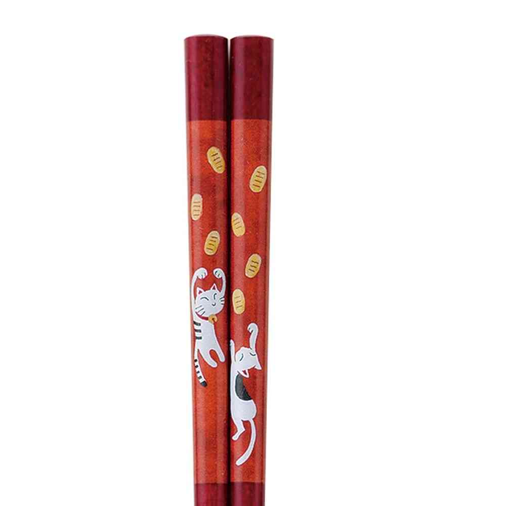 イシダ 箸 猫に小判 21cm 1膳 - Image 2