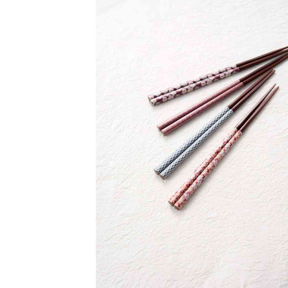 イシダ 箸 ジャパニーズモダン 桜 レッド 23cm PETケース入り 1膳 - Image 2