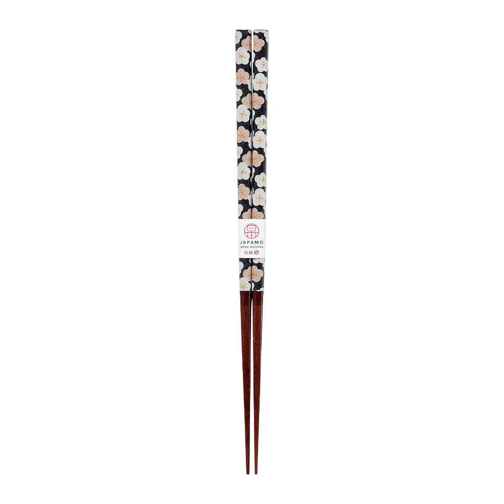 イシダ 箸 ジャパニーズモダン 梅 ブラック 23cm PETケース入り 1膳