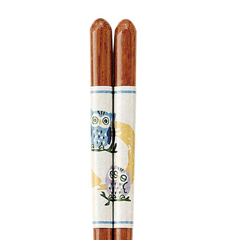 イシダ 食洗箸 ふくろうの親子 23cm 1膳 - Image 2