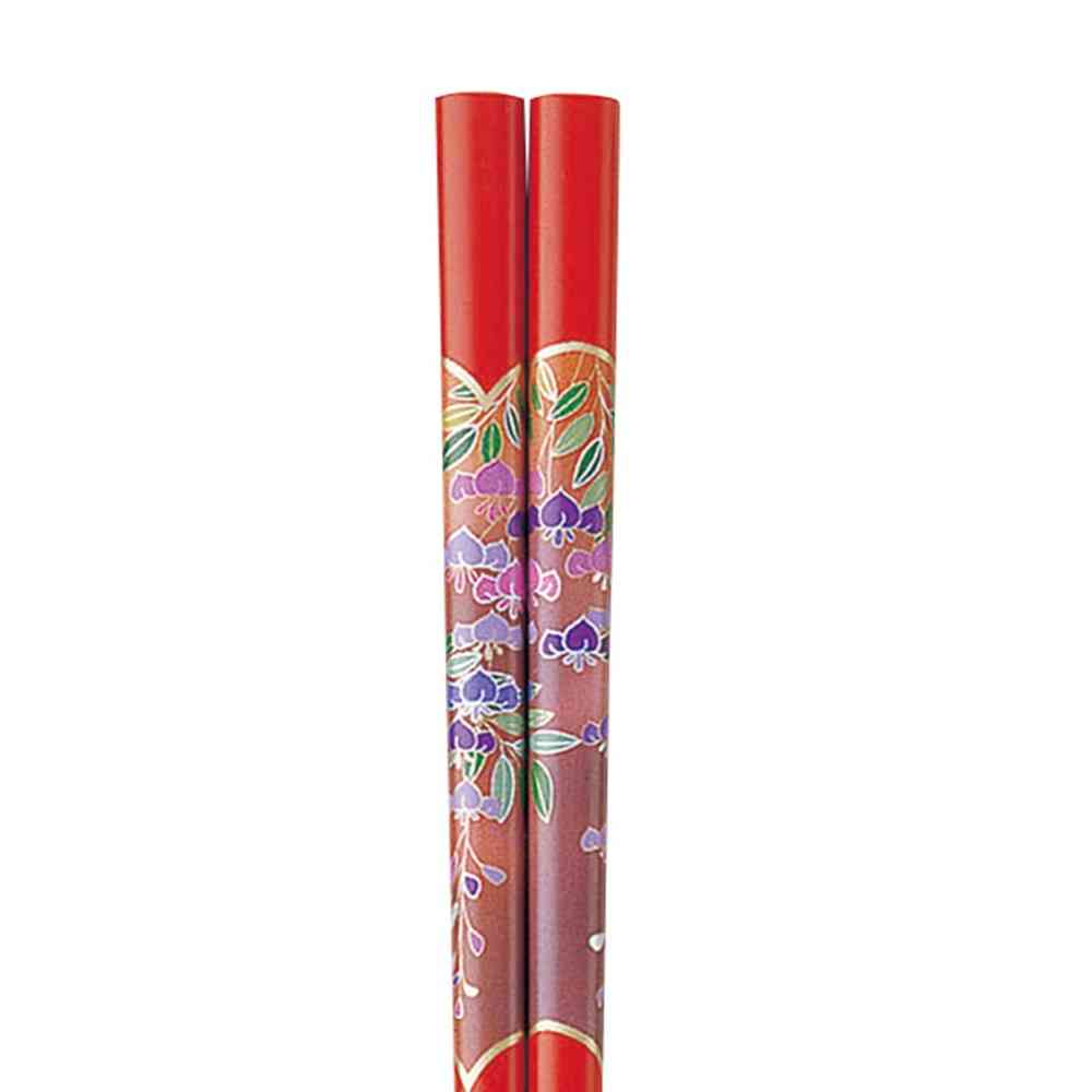 イシダ 箸 カラー藤 赤 20.5 1膳 - Image 2
