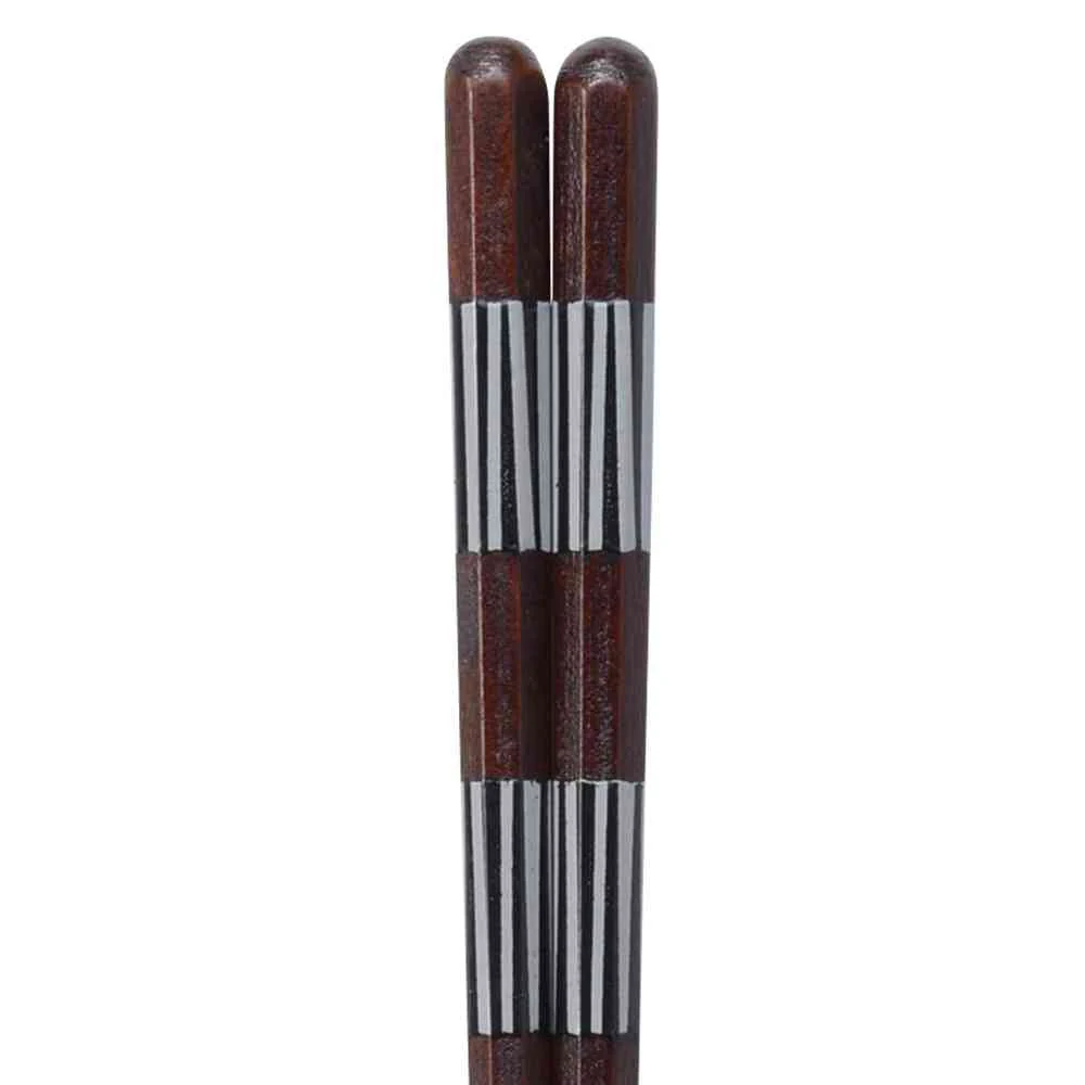 イシダ 箸 八角 縦縞 22.5cm 1膳 - Image 2