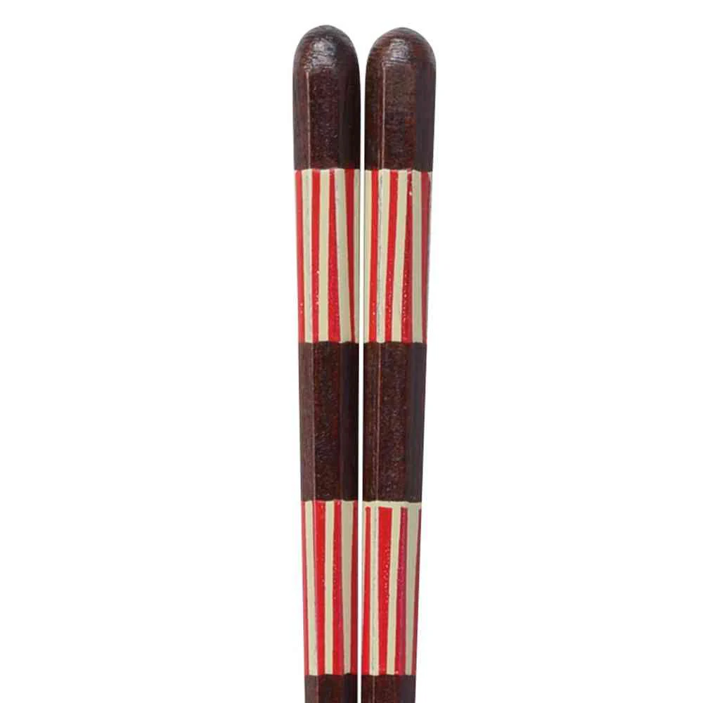 イシダ 箸 八角 縦縞 20.5cm 1膳 - Image 2