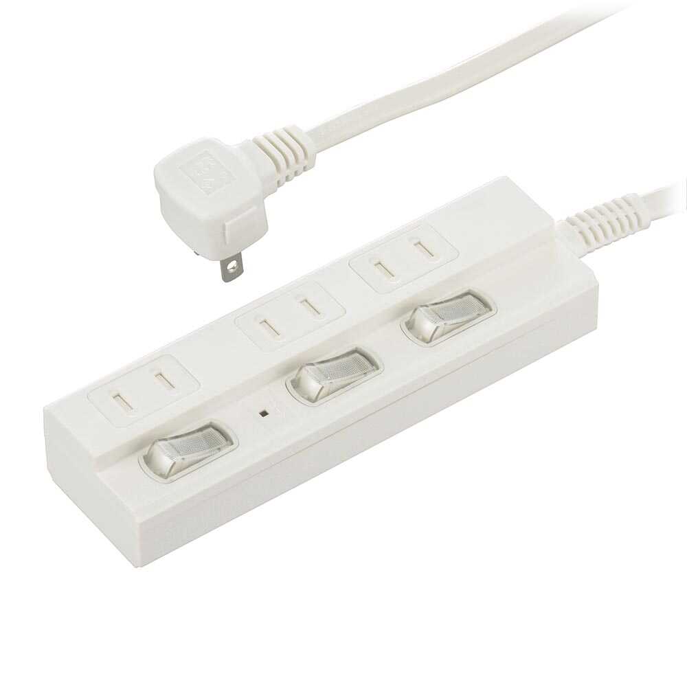 オーム電機 節電タップ 雷ガード 3個口 HS-TPK31W-22