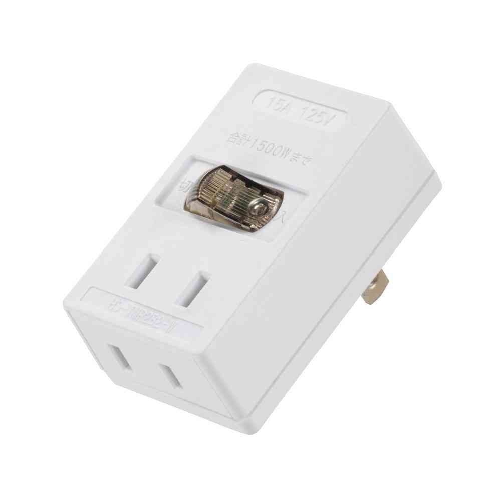 オーム電機 LEDスイッチタップ 2個口 HS-TMP2B2-W