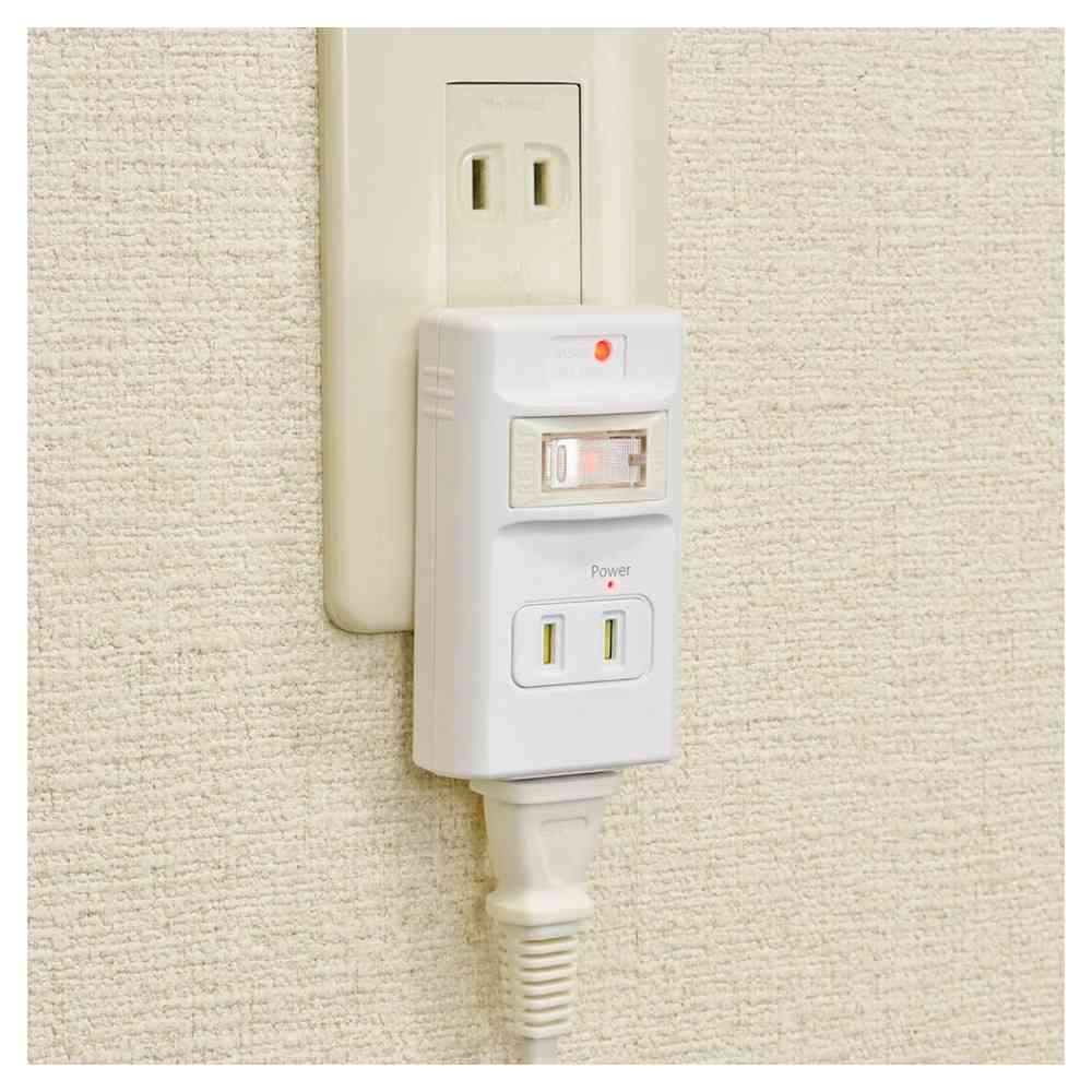 オーム電機 発煙ガードスイッチ付タップ 2個口 HS-A2PH-W - Image 3