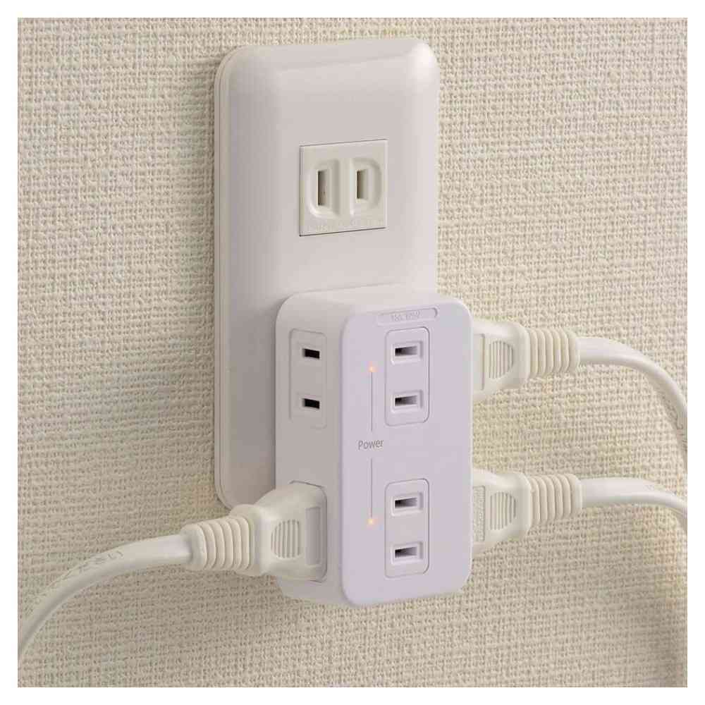 オーム電機 発煙ガード安全タップ6個口 HS-A6H-W - Image 3