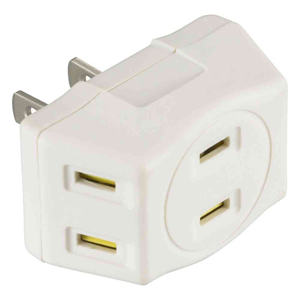 オーム電機 トリプルタップ 3個口 ホコリシャッター付 HS-TM3MT3PBT-W